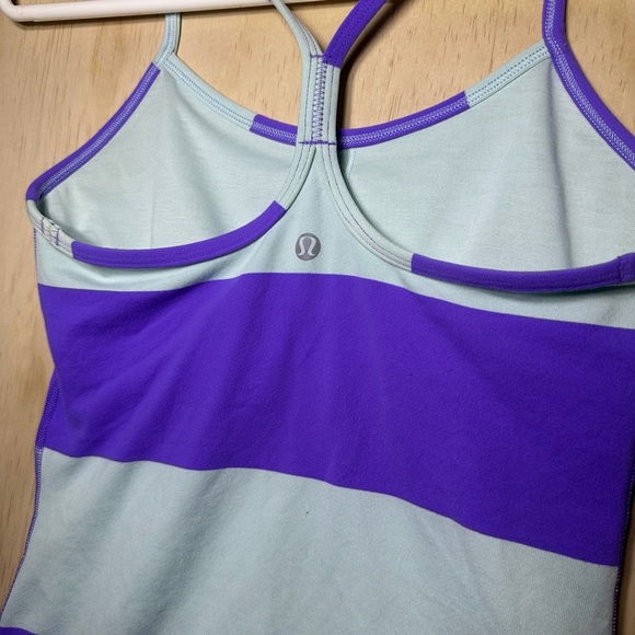 Women's Lululemon Power Y Tank *Luon Light Size 4 - Bold Stripe Power Purple - Picture 7 of 10